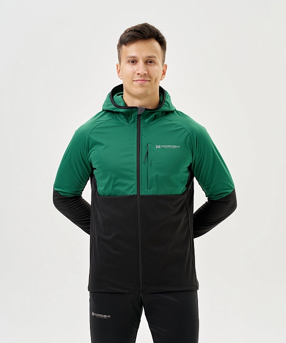 Тренировочная куртка Nordski PRO TOUR HOOD Alpine Green/Black