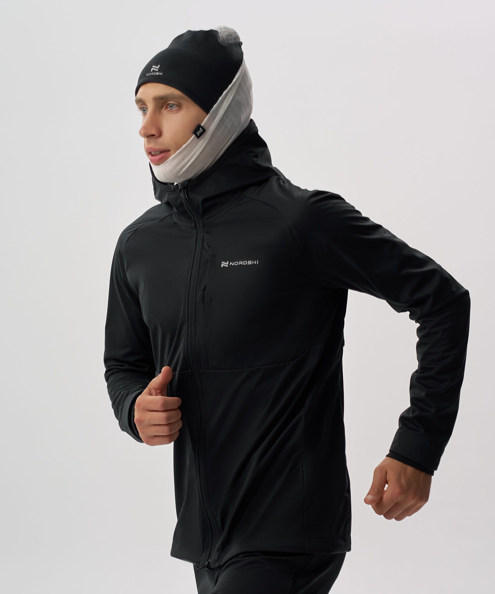 Тренировочная куртка Nordski PRO TOUR HOOD Total Black