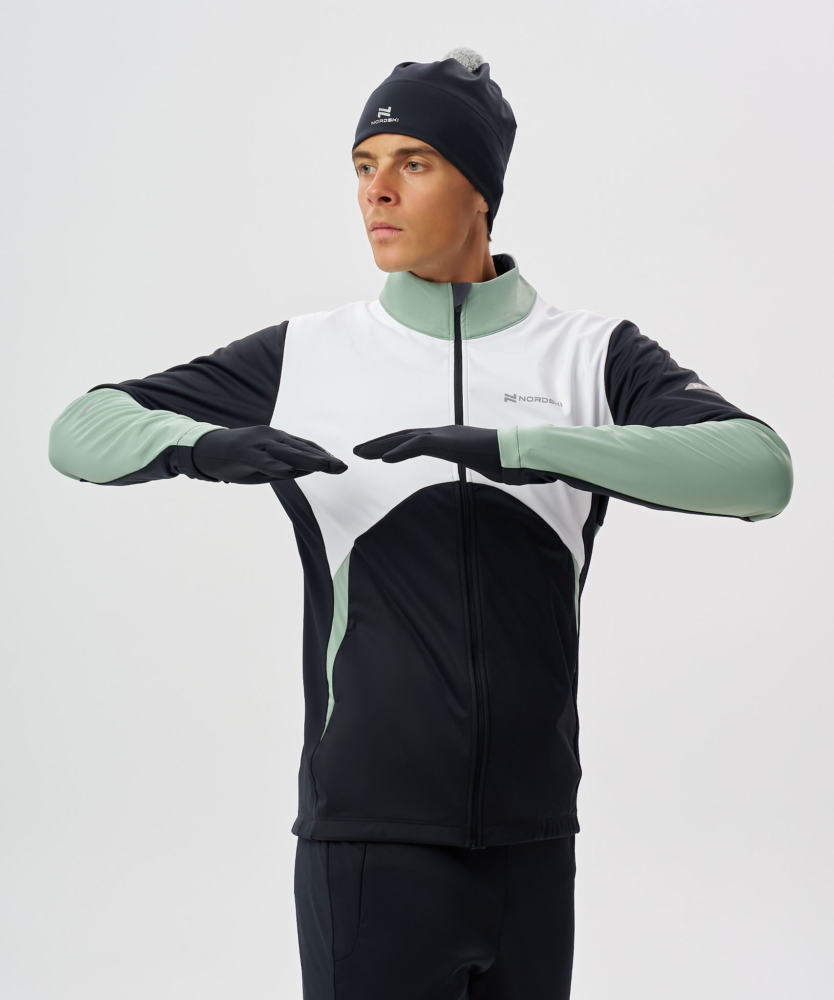 Тренировочная куртка Nordski Pro 2.0 White/Black/Ice Mint