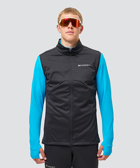 Жилет тренировочный Nordski Core Black/Light Blue